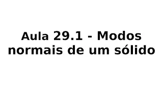 Aula 29.1 - Modos normais de um s&oacute;lido