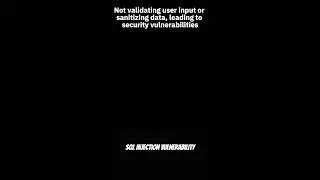 Not validating user input or sanitizing data, leading to security vulnerabilities #javascript #code