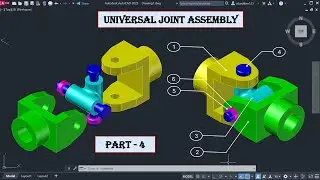 Universal Coupling Assembly in AutoCAD Part - 4 ( Assembly )