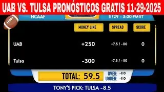 UAB vs Tulsa 11/29/2025 Semana 14 Pron&oacute;sticos GRATIS de F&uacute;tbol Universitario para Hoy