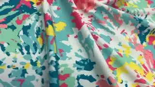 Multicolor Splatter Print Nylon Lycra Spandex Fabric 4 Way Stretch By Yard for Swimwear Dancewea