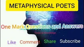META PHYSICAL POETS One Mark Questions and Answers