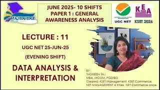 Lecture 11: UGC NET 25-JUN-25(EVENING SHIFT)-DATA ANALYSIS & INTERPRETATION
