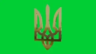 Ukraine metal emblem green screen / 2-min loop / free 4k stock footage
