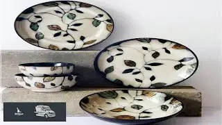 GTFDXJ 16 Piece Dish Set Porcelain Dinner Set Stoneware Dinnerware Set Kitchen Dishes