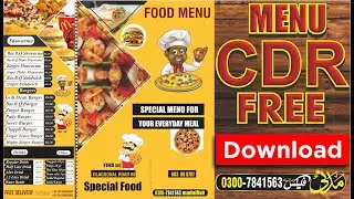 Menu design CDR File FreeDownload|| Original CDR File 2022 || Free Cdr || Madni Flex Jaranwala