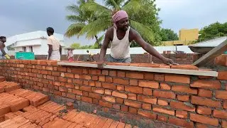 WoW Amazing sill level brick wall!-50x30 size 3BHK house silly level bricklaying Work-sand cement