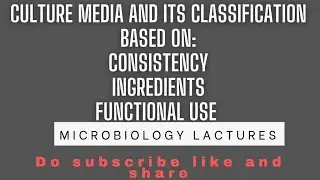 What is culture media and its complete classification based on consistency, Nutrition&functional use