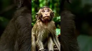 Baby monkey caught in hunter's trap #animalshorts #monkey #animals