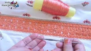 Crochet Joint Lace for kurti 👌 Crochet Lace leaf pattern 🍂🌿 Qureshia lace Design 😍 Beginners Crochet