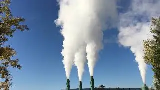 Smoke/steam stacks no time lapse