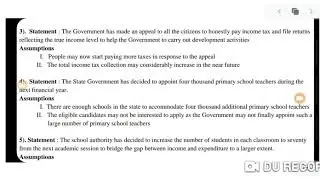 Statement assumption part 1