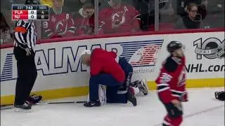 Malgin shaken up after devastating hit from Zacha