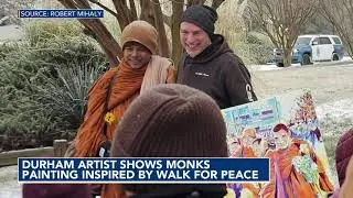 Durham artist inspired by 'Walk for Peace' wows monks with painting