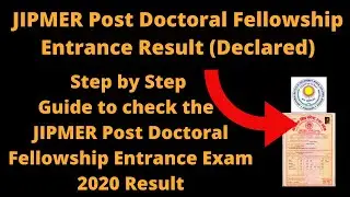 JIPMER Post Doctoral Fellowship Entrance Exam 2020 Result (Declared)- How to Check JIPMER PDF Result