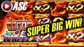 ★ SUPER BIG WIN! ★ REELS OF WHEELS HORSEPOWER | Slot Machine Bonus (Ainsworth)