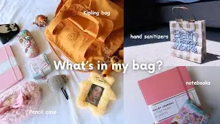 What's in my bag? 🍊 ft. Kipling bag, Temu pencil case, Bath & Body works, Kate Spade, Pusheen