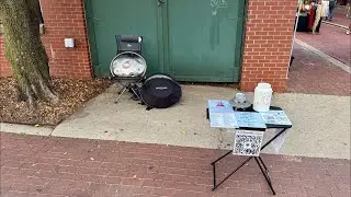 Handpan Dan is live! Busking at Old Town Farm & Art Market! 🛸🎶🌳 #busking #wichita #handpandan