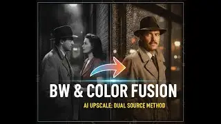 upscale from BW using original colored source for color transfer tutorial
