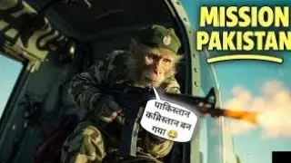 ||Commander Bandar Ka Attack on Pakistan! ||😱 AI Monkey Helicopter War Begins