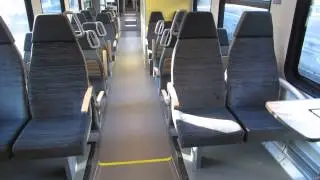 Flirt3 MERIDIANZug Pr&auml;sentation / Prezentacja pociagu Flirt 3 MERIDIAN - wnetrze /przyjazd i odjazd