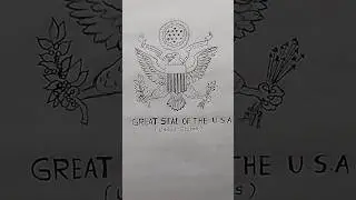 How to draw an emblem of USA | coat of arms  🇺🇸 #unitedstates #pencildrawing  #shortsfeed