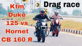 ktm duke 125 vs honda cb hornet 160r drag race | watch till end | result will shock you | 2020