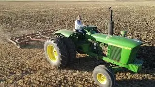 Chisel Plowing with the John Deere 5020 with DJI Drone Footage
