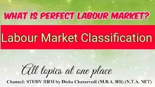 Labour market classification |Perfect labour market|demand and supply of labour