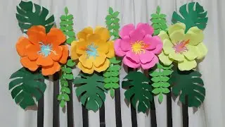 Easy Tropical Birthday Theme | Diy Backdrop