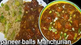 Delicious Paneer Balls Manchurian homemade recipe..