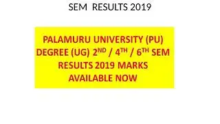 PU DEGREE SEM  RESULTS 2019 | MANABADI PU DEGREE SEM RESULTS 2019