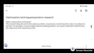 What is operation research or optimization techniques?