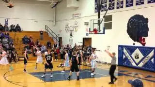 Basketball stuck on rim in final seconds of game