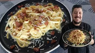 Pasta Carbonara al Estilo Tradicional Italiana &ndash; &iexcl;F&aacute;cil y Deliciosa!