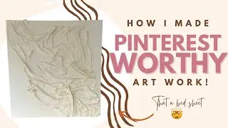 Thrifted bed sheet to Pinterest worthy art work!