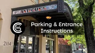 Parking and entrance instructions to the Midtown Creative Group lofts above Antiquite Midtown.