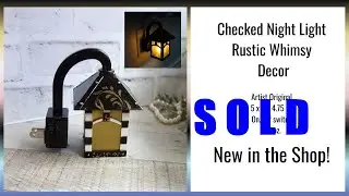 Checked Night Light Buffalo Check Lamp Checked Light Hand Painted Whimsy Decor