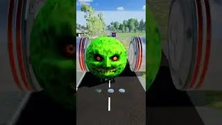 Long Colourful Capsule Buses vs Hydraulic Crush - BeamNG.drive