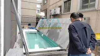 Folding deck pool cover