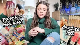 SPEND THE DAY WITH ME // drugstore makeup haul, grocery shopping, quick meal ideas, outfit details