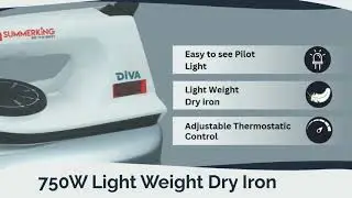 SUMMERKING Diva 750W Light Weight Dry Iron with Bidirectional Sole Plate