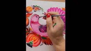 Petrykivskyi painting. Online learning. Author Liliya Zorkina