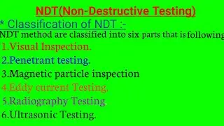 {Hindi}Non destructive testing ll Classification of NDT ll NDT in hindi ll
