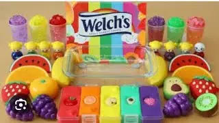 Welch's slime mixing makeup and random into Glossy glitter and