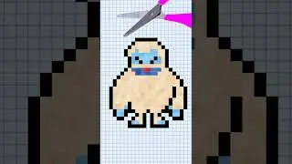 ❄️ Abominable Snowman Pixel Art: Drawing & Cutting Out on Paper ✂️