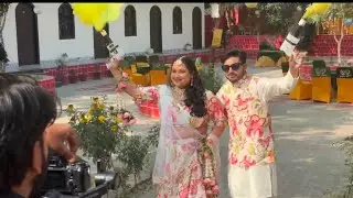 Entry of bride & groom for haldi ceremony l The green Heritage resort & banquet