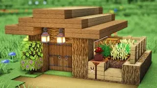 Minecraft: How to Build a Oak House with Simple Small farm