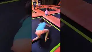 Baby & Sis Jumping On Trampoline #shorts #baby #kids #fyp #explore #foryou #fun #play #family #cute