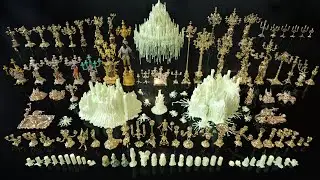 Ornate Candles CandleHolders and Wax Sculptures 133 models set Low-poly  - 3dsMax